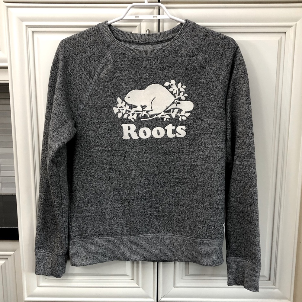 Roots grey salt and pepper logo sweatshirt